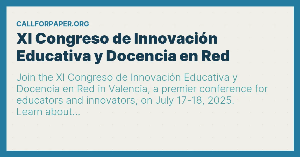 XI Congreso de Innovación Educativa y Docencia en Red