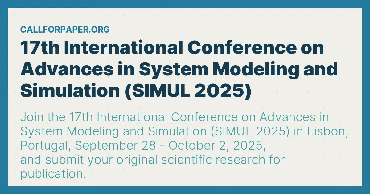 Simulation Conference 17th International Conference on Advances in System Modeling and ...